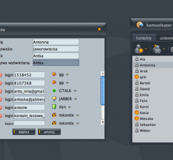 Edycja kontaktu w Tokondzie