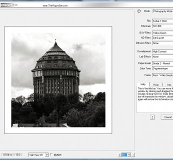 Przekształca zdjęcia na czarno-białe, nadając im wygląd najpopularniejszych filmów halogenosrebrowych.