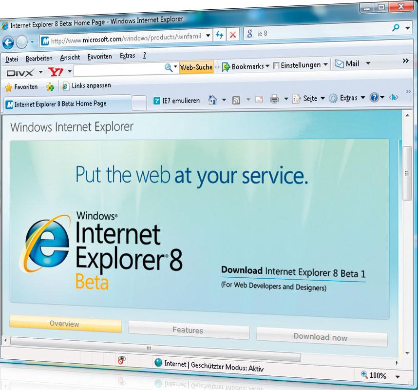 Ostatnie testy ósmego Internet Explorera