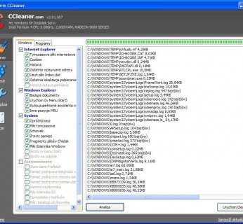 Narzędzie CCleaner świetnie sprawdza się przy porządkach zarówno Windows XP, jak i Visty – wystarczy jedno kliknięcie, aby gruntownie oczyścić dyski.