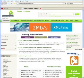 Tak wygląda witryna Dostawcy internetu