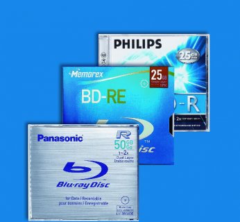 Płyty BD-R/RE mieszczą od 25 do 50 GB, wciąż jednak są bardzo drogie.