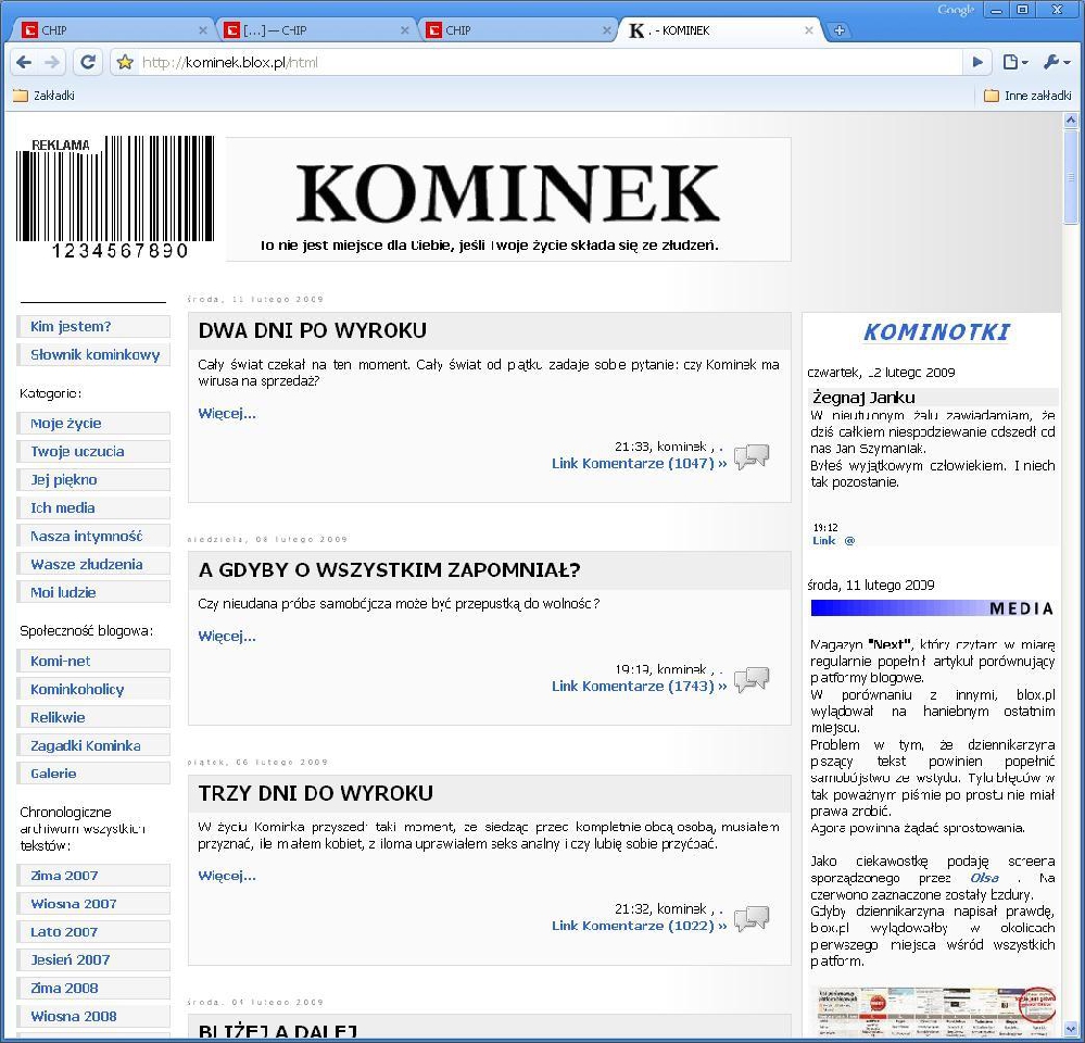 Najpopularniejsze blogi 2008 na Blox.pl – Kominek niekwestionowanym liderem