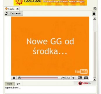 Filmy YouTube w oknie rozmowy