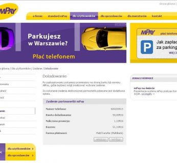 Żeby zapłacić za bilet, parkowanie czy nawet hamburgera w McDonalds, trzeba najpierw doładować wirtualną portmonetkę za pośrednictwem strony internetowej.