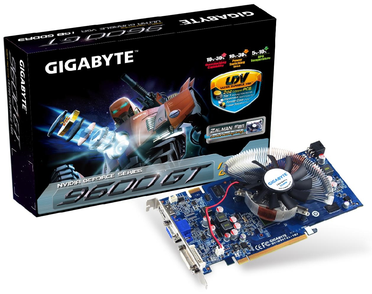 GeForce 9600GT z chłodzeniem Zalmana od firmy GIGABYTE
