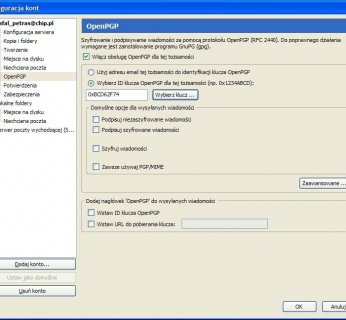 Enigmail zabezpieczy nasze emaile za pomocą klucza OpenPGP.