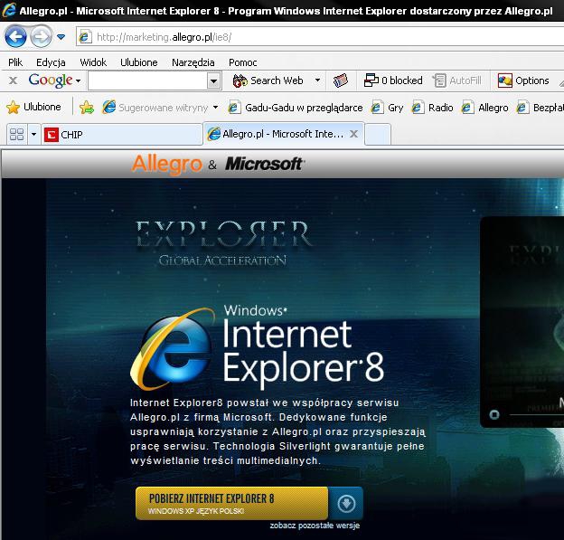 Internet Explorer 8 w wersji specjalnie dla Polaków