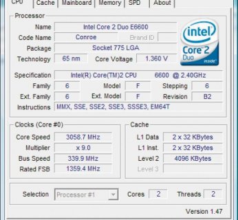 Udało się bezpiecznie podnieść taktowanie procesora dwurdzeniowego: z 2,4 do ponad 3 GHz.