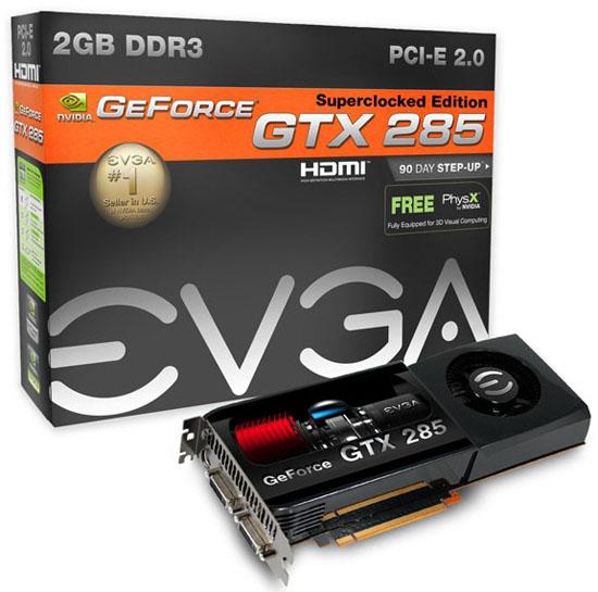 Obydwie karty EVGA GTX 285 wspierają również technologie PhysX oraz CUDA
