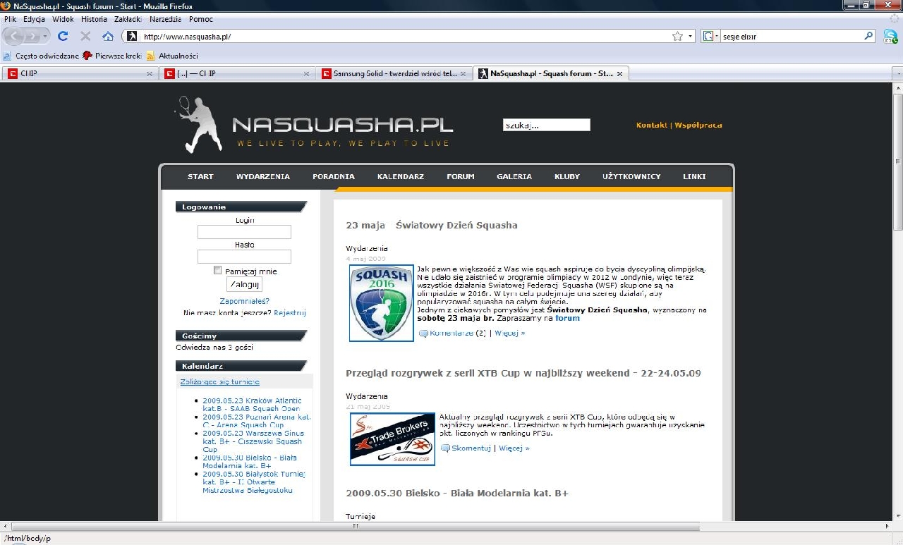 Portal dla miłośników squasha