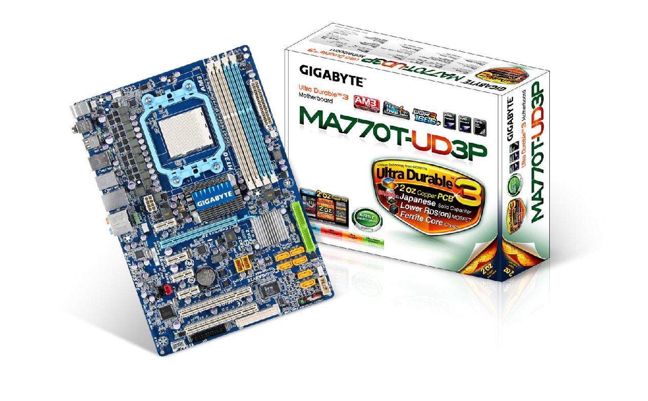 Płyta główna Gigabyte dla pamięci DDR3 oraz procesorów AMD z podstawką AM3