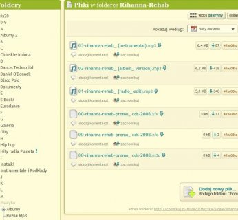W serwisie Chomikuj znajdziemy większość interesujących nas utworów w postaci gotowej do ściągnięcia i odsłuchania na naszym pececie.