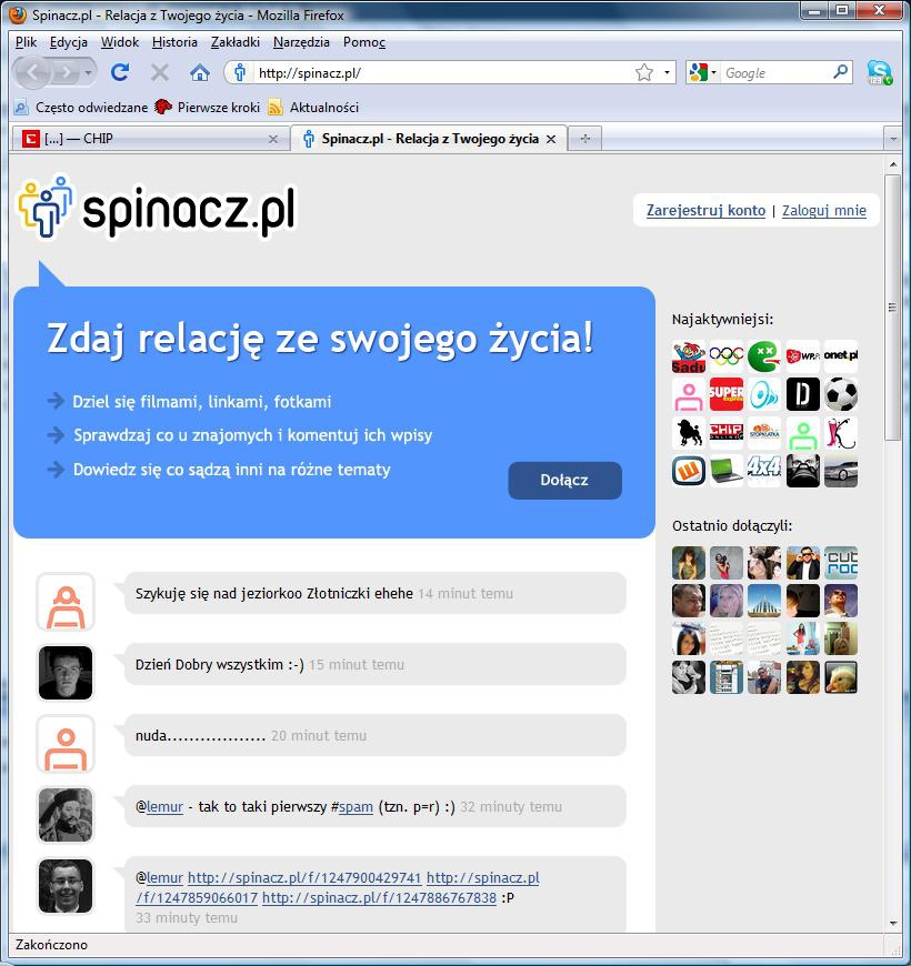 Rusza Spinacz.pl, czyli kolejny polski odpowiednik Twittera