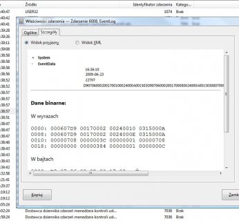 Podgląd zdarzeń ułatwia wyszukiwanie błędów sterowników.