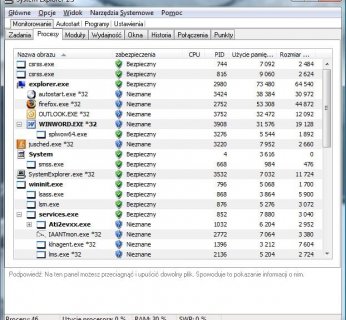 Korzystając z narzędzia System Explorer, sprawdźmy, jakie procesy działają w naszym komputerze w ukryciu.