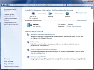 Windows 7 przedstawia całą naszą sieć w postaci czytelnego schematu i informuje o ewentualnych błędach.