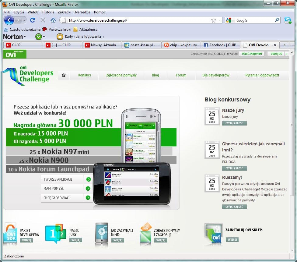 W konkursie Ovi Developers` Challenge do wygrania 30 000 PLN i 50 smartfonów Nokia