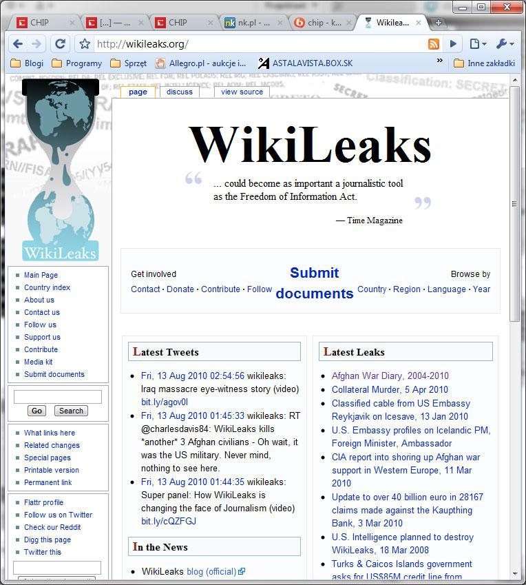 Wikileaks opublikuje dodatkowe 15 tysięcy tajnych dokumentów o wojnie w Afganistanie