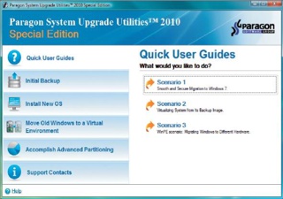 Paragon System Upgrade Utilities 2010 sporządza obraz partycji systemowej, który pomoże nam podczas ratowania systemu Windows, ułatwi też przeniesienie aplikacji z Windows XP i ich późniejsze uruchomienie w wirtualnej maszynie w Windows 7