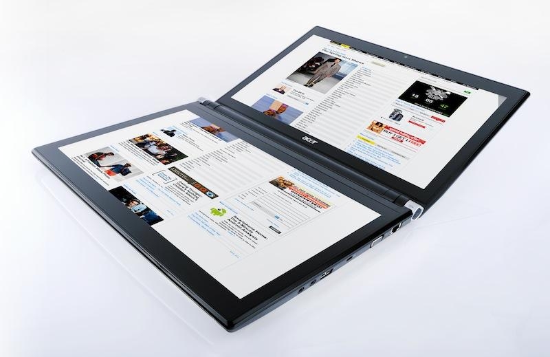 Notebook z dwoma ekranami dotykowymi