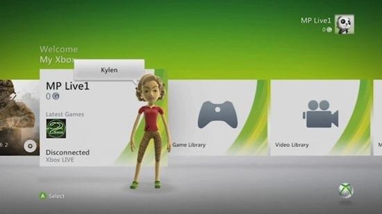 Menu główne konsoli Xbox 360
