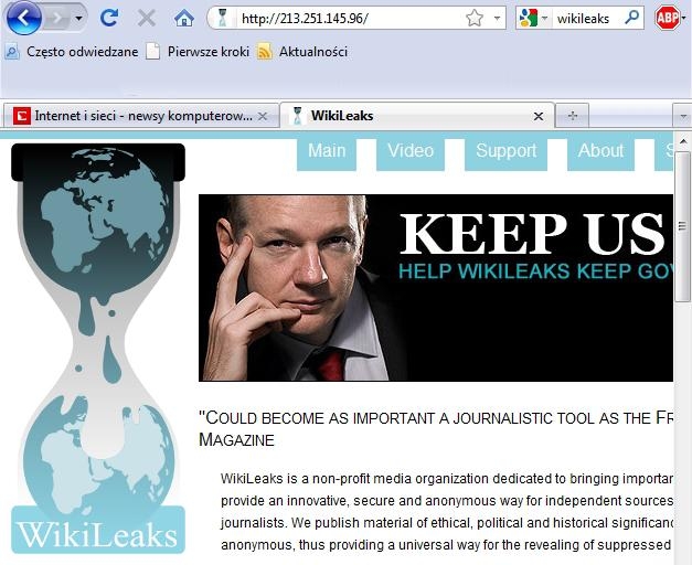 WikiLeaks traci domenę