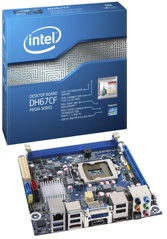 Intel DH67CF. Płyta w formacie mITX z podstawką LGA1155 pod nowe procesory Sandy Bridge.