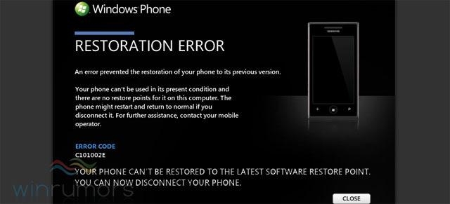 Aktualizacja Windows Phone 7 zepsuła smartfony Samsunga