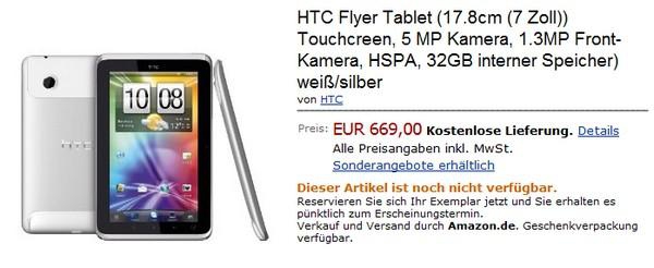 HTC Flyer za 669 Euro. Tanich tabletów nadal nie widać.
