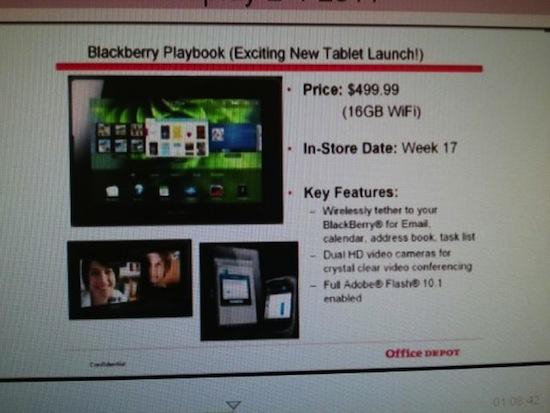 Cenowe wojny tabletów: BlackBerry Playbook za 500$?