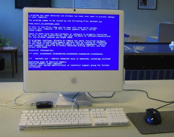 Blue screen na Macu