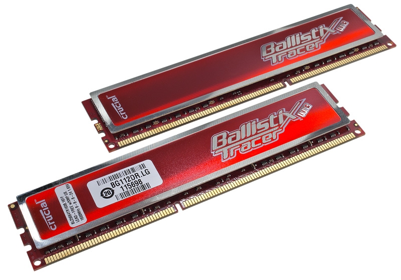 Crucial Ballistix Tracer Red 4GB (2×2 GB) 1600MHz PC3-12800 CL8 BL25664TR1608