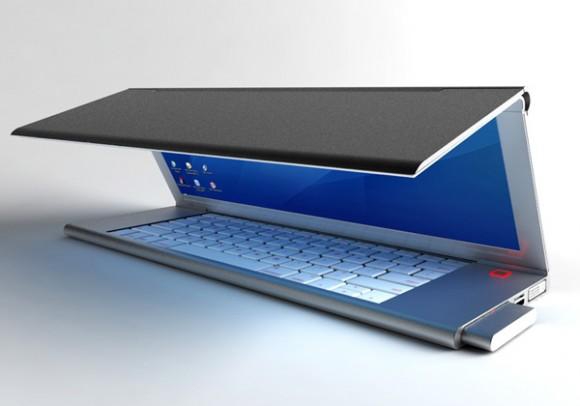 Koncepcja rozkładanego notebooka z ekranem OLED