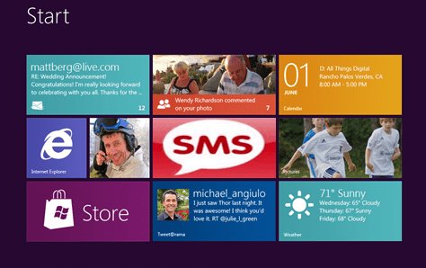Z Windows 8 będzie można wysyłac smsy?