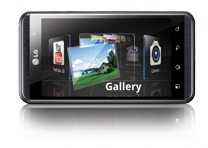 LG Optimus 3D: niektóre obszary ekranu są wyświetlane w trybie 3D.