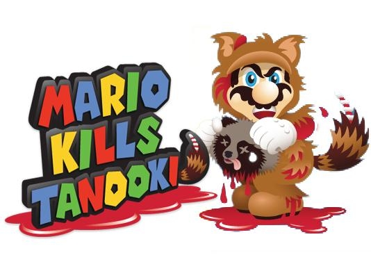 Krwiożerczy Mario znęca sie nad tanuki