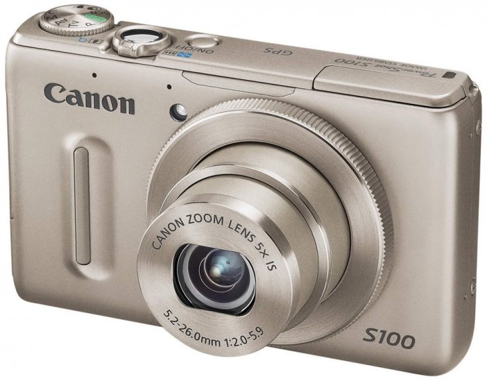 Canon PowerShot S100: Silnik wysuwa i chowa lampę błyskową. Możemy wybrać aparat w czarnej lub srebrnej obudowie.