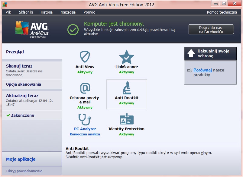 AVG Antivirus Free Edition 2012.0.2127