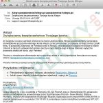 Wiadomość e-mail docierająca do użytkowników w ramach nowego ataku phishingowego