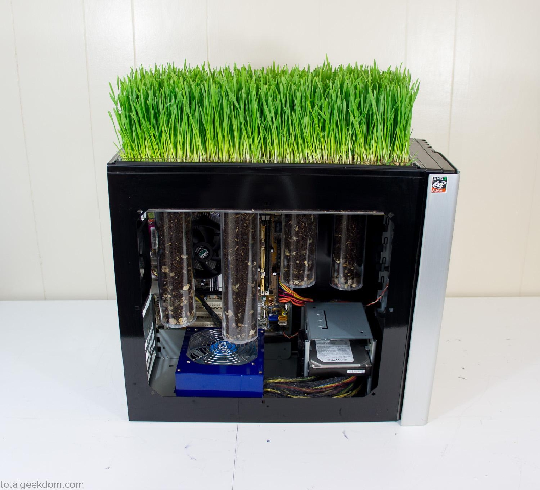 Bio komputer z… trawnikiem na obudowie