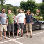 Grupa wikipedystów podczas zeszłorocznej Wikiekspedycji. Od lewej: TravelMind, CLI, Aktron, Jagro (źródło: Jagro)