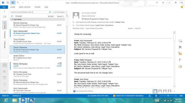 Outlook 2013 wygodny również na tablecie i smartfonie