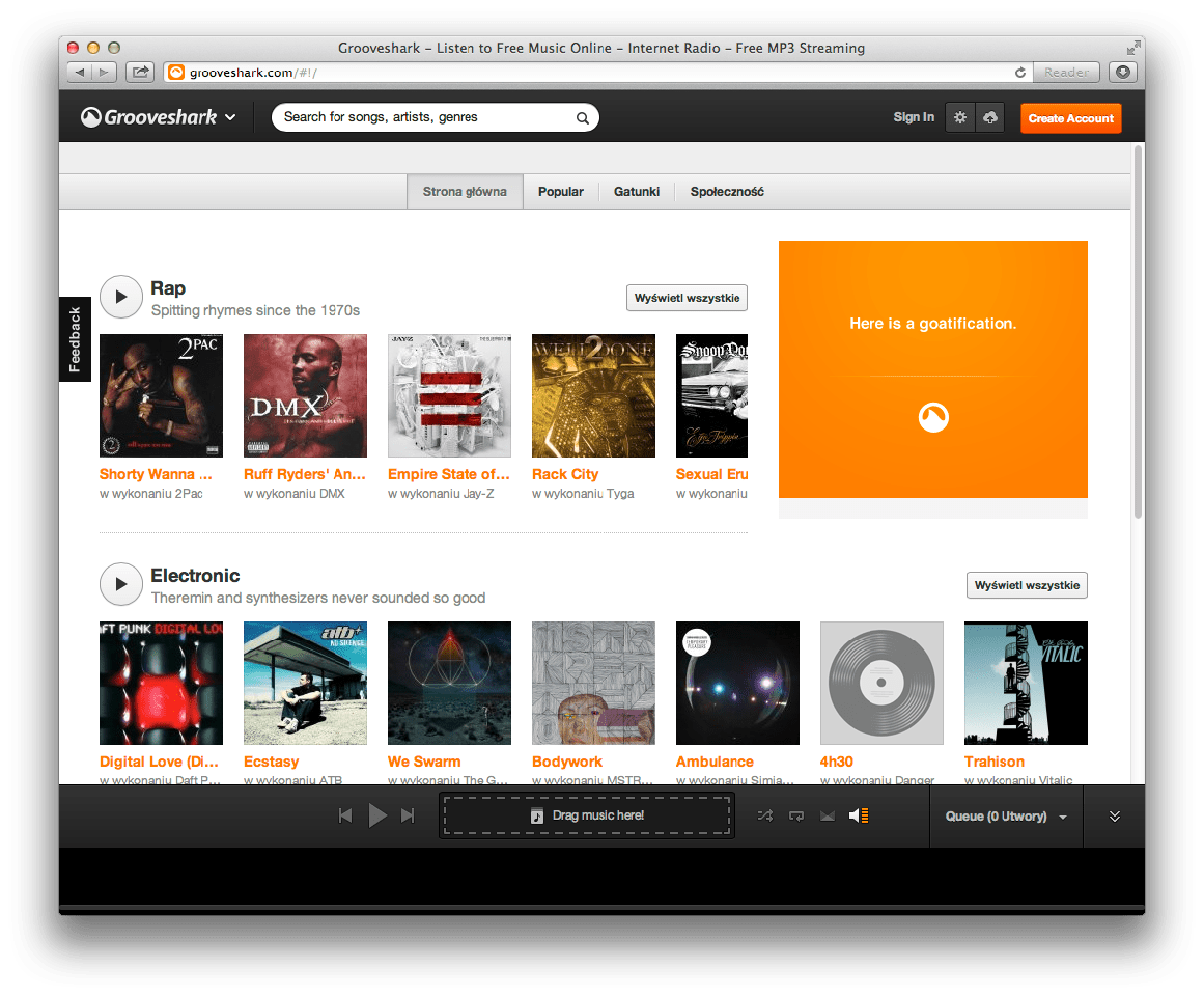 Grooveshark z zupełnie nowym interfejsem