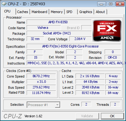 Nowy rekord podkręcania, AMD FX-8350 taktowany zegarem 8,67 GHz