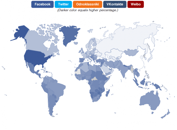Penetracja Facebooka na świecie