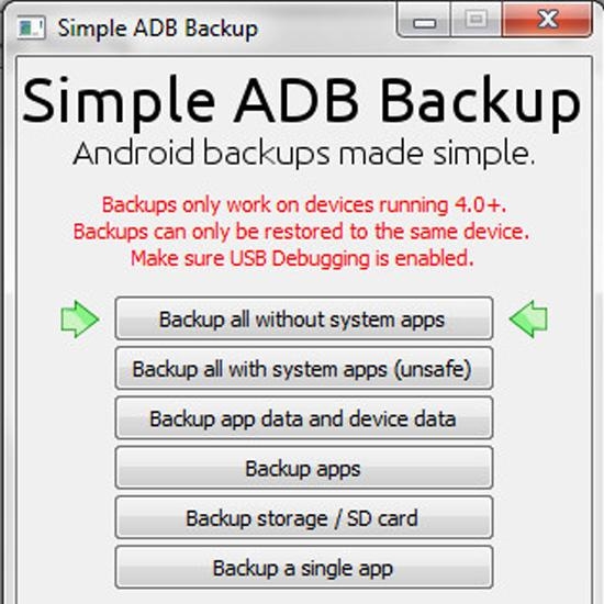 Simple Android Backup