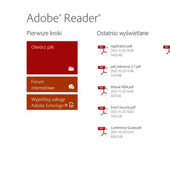 Adobe Reader zmienia się w Adobe Reader Touch