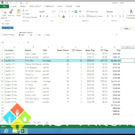 Excel 'sam' wypełnia kolumnę danymi