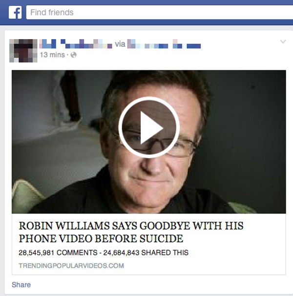 “Zobacz jak Robin Williams żegna się ze światem”